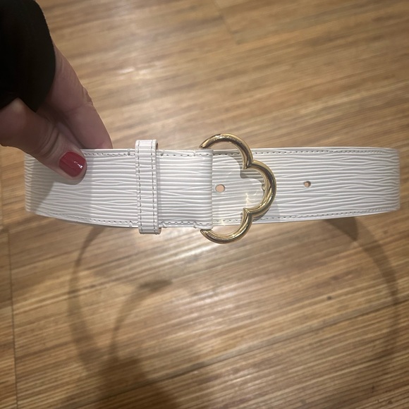LOUIS VUITTON White Epi Leather Belt Size 85/34 - Picture 7 of 9
